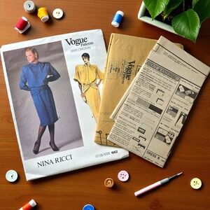 Vogue 1662 – Vintage Nina Ricci Paris Original Dress Pattern – Size 12 – Cut...